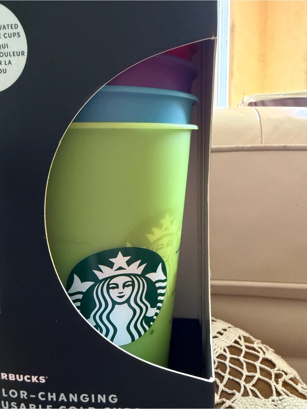 Starbucks Color-Changing Tumbler with Multicolor Cups